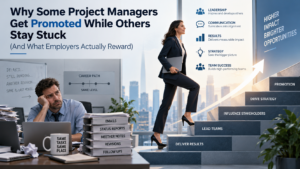 Why Some Project Managers Get Promoted While Others Stay Stuck (And What Employers Actually Reward)